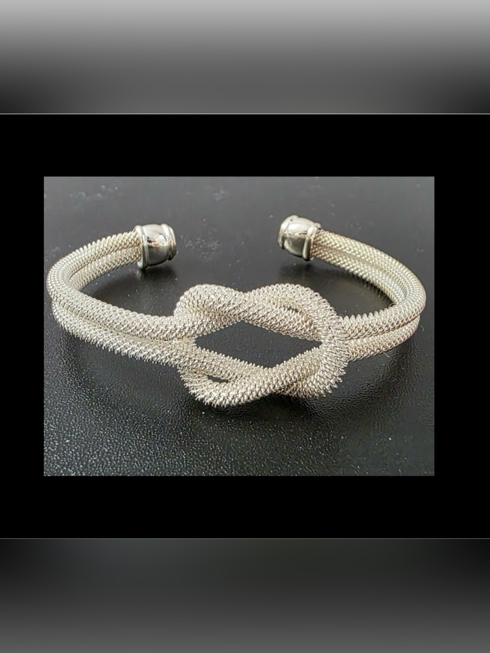 Sterling Silver Twisted Knot Cuff Bracelet